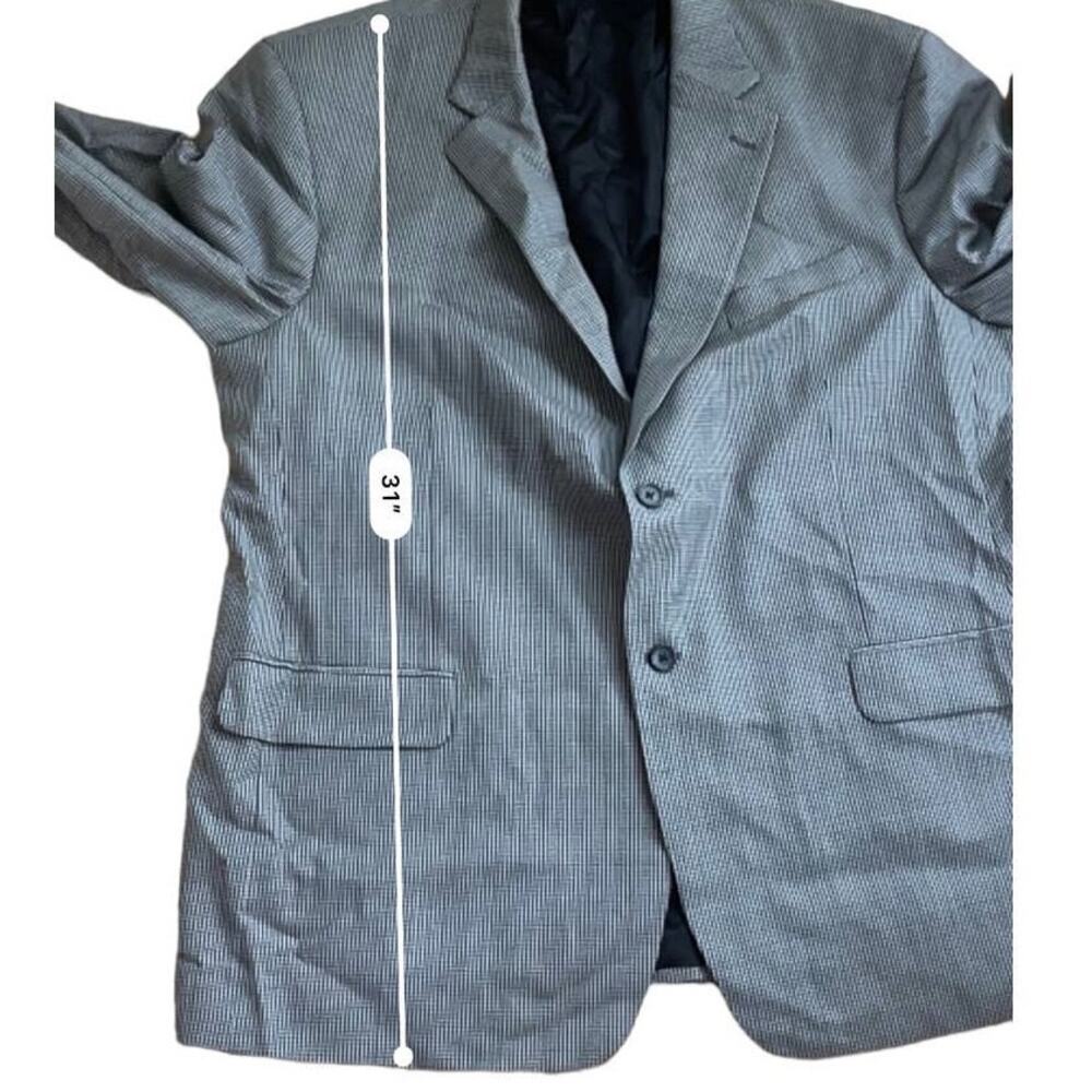 Stafford Vintage Men’s Houndstooth Suit Blazer Jacket Size 48R Wool Blend Pocket - Picture 4 of 11